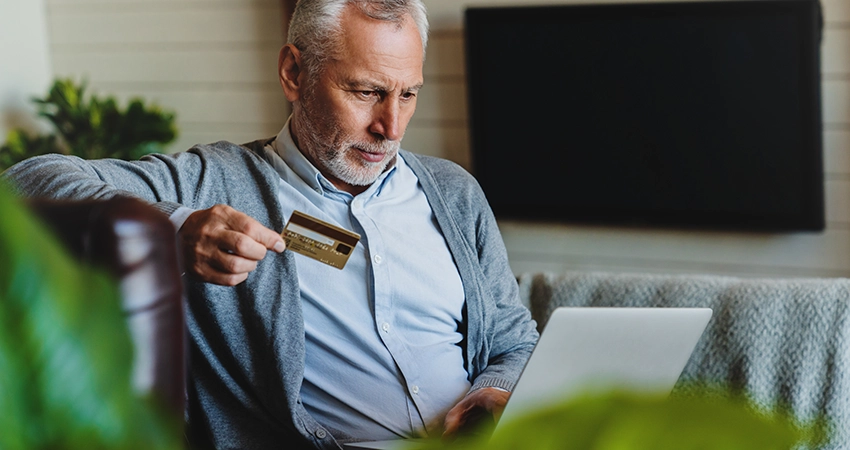 man with credit card