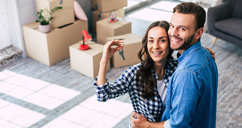 couple in new home